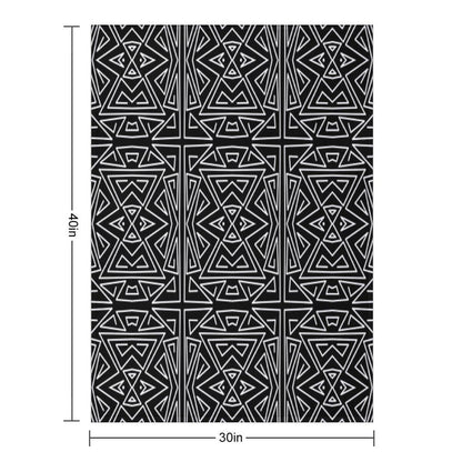 Zanzibar - Geometric Abstract in Black And White Throw Blanket