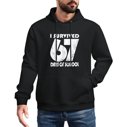 I Survived 67 Days of School Funny Meme 67 Teacher Student Breathable Fabric Hoodie