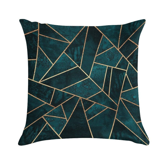 Deep Teal Stone Soft Shrink-Resistant Throw Pillow