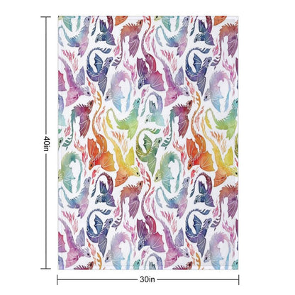 Dragon Fire Rainbow Throw Blanket