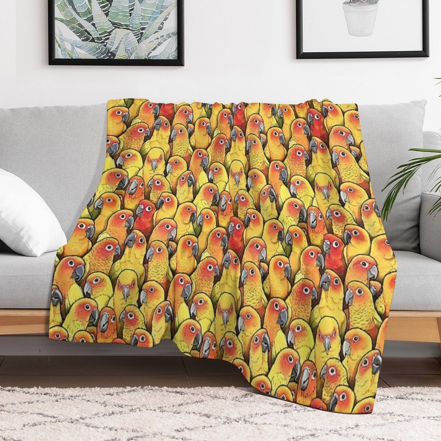 Sun Conures Throw Blanket