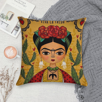 Frida Kahlo Illustration Soft Ultra-Soft Texture Throw Pillow
