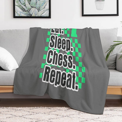 Boys Chess Eat Sleep Chess Repeat Gift Throw Blanket