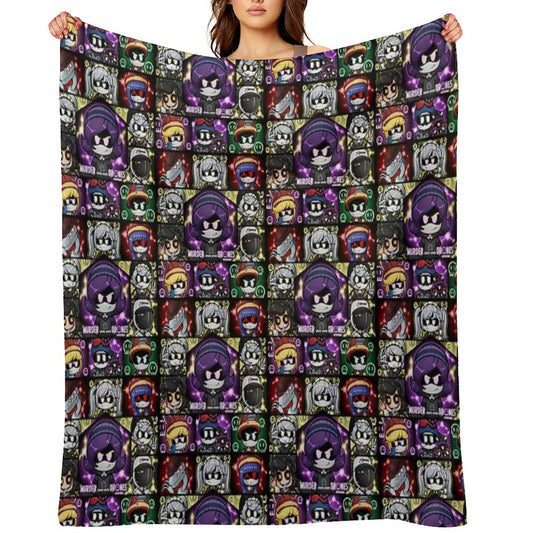 Murder Drones Fanart Chibis Throw Blanket