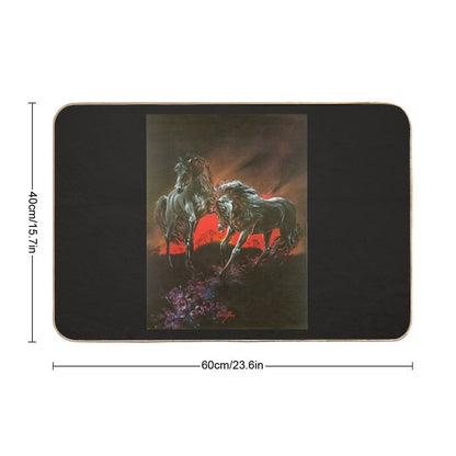 Dark Horses Bath Mat