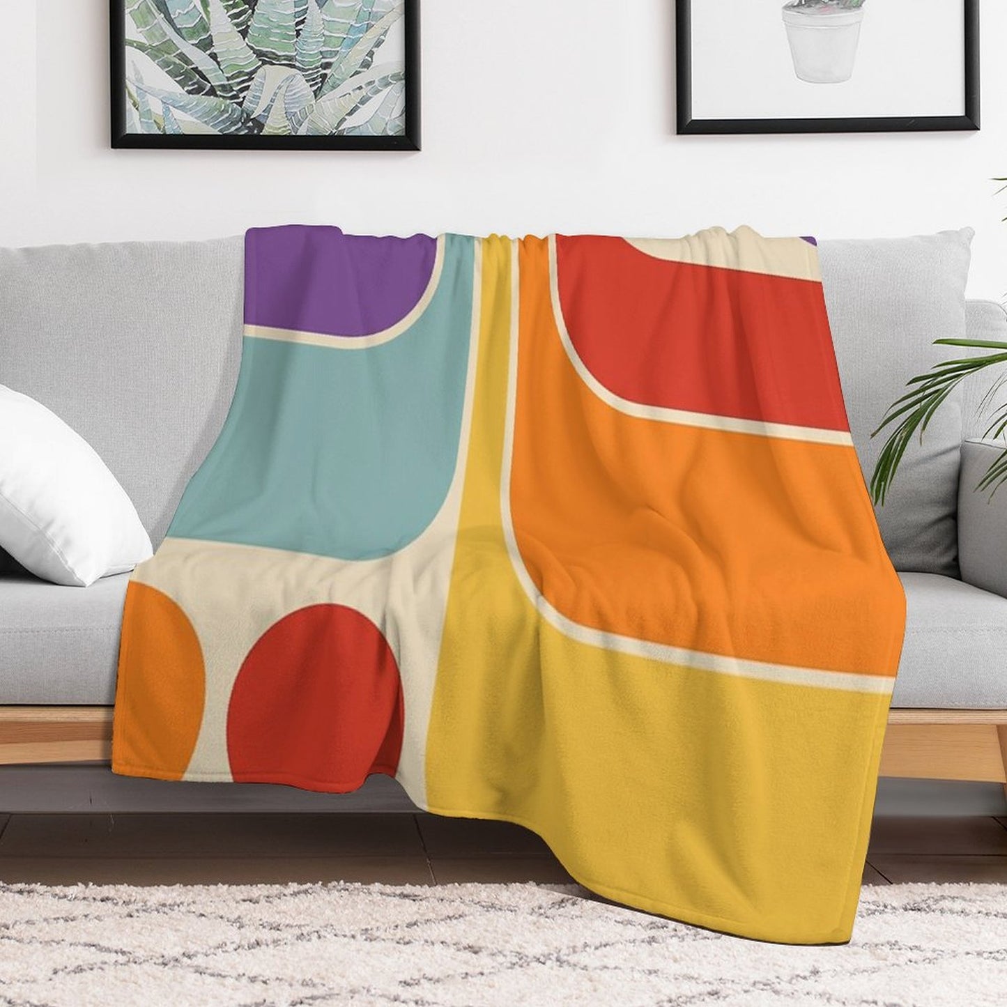 Retro Geometric Design 628 Throw Blanket