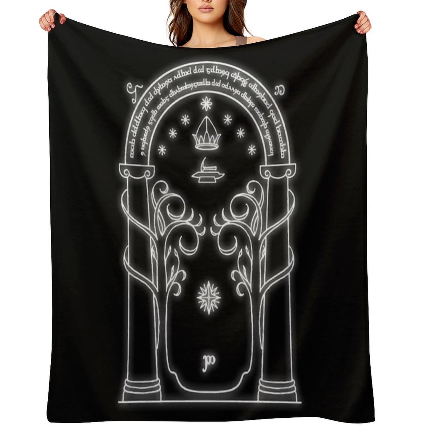 Mines of Moria Door Throw Blanket