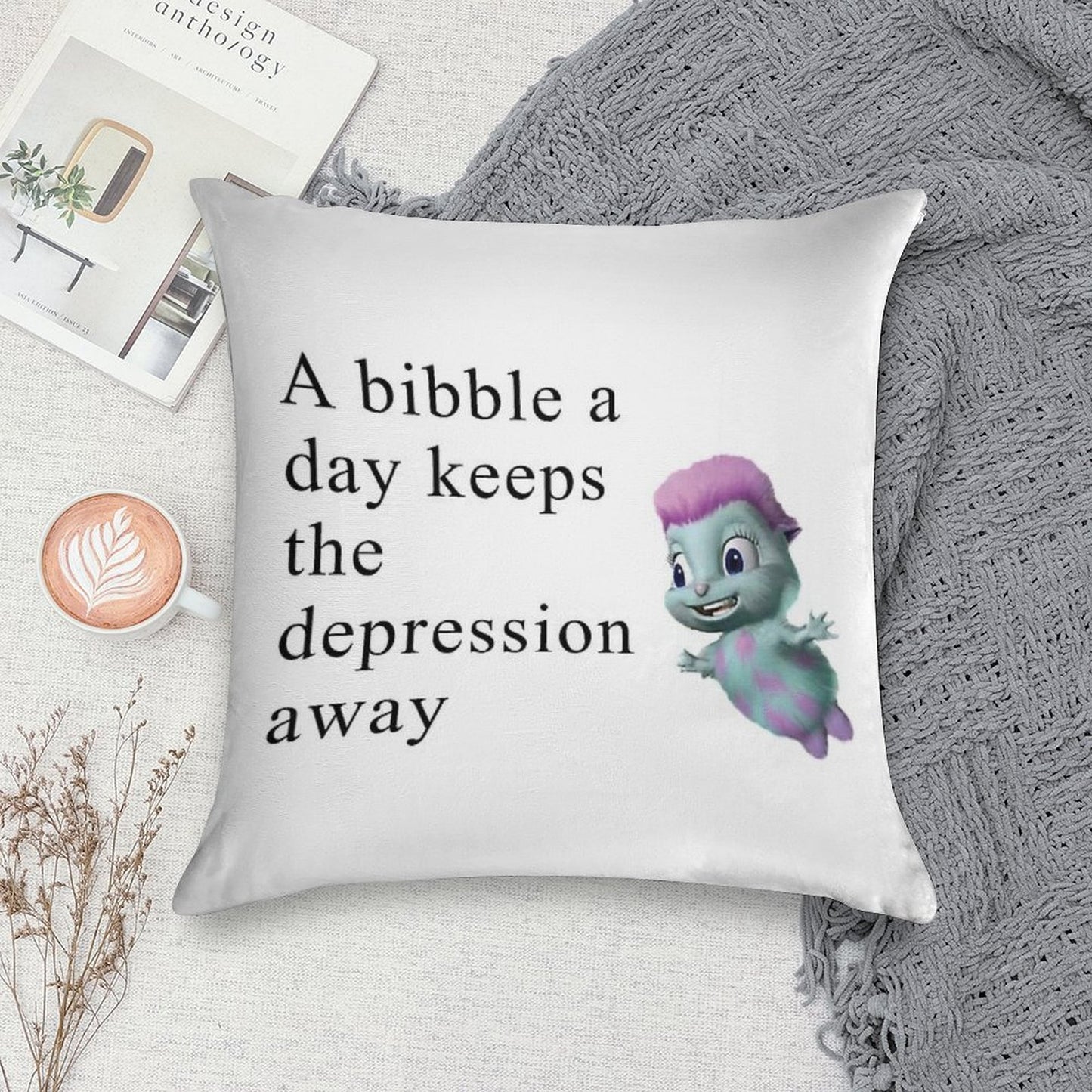 Bibble Meme Soft Reinforced Edging Throw Pillow