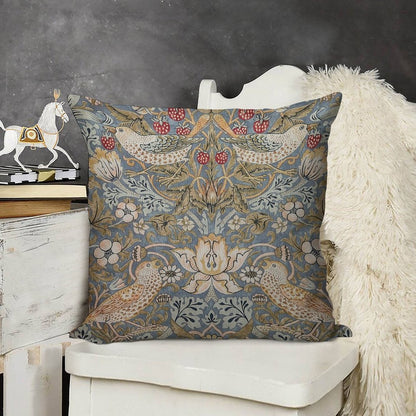The Strawberry Thief Linen Throw Pillow Cover