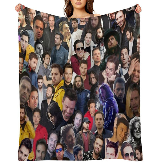 Sebastian Stan College Throw Blanket