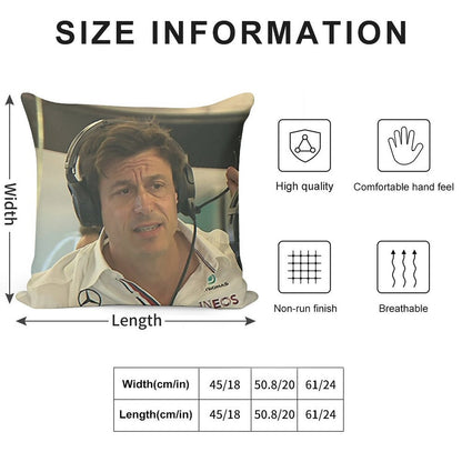 Confused Toto Wolff Soft Anti-Pilling Throw Pillow