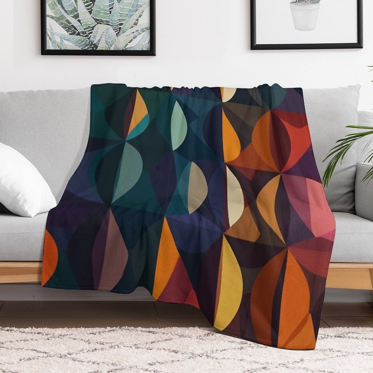 Colorful Circles Pattern Throw Blanket
