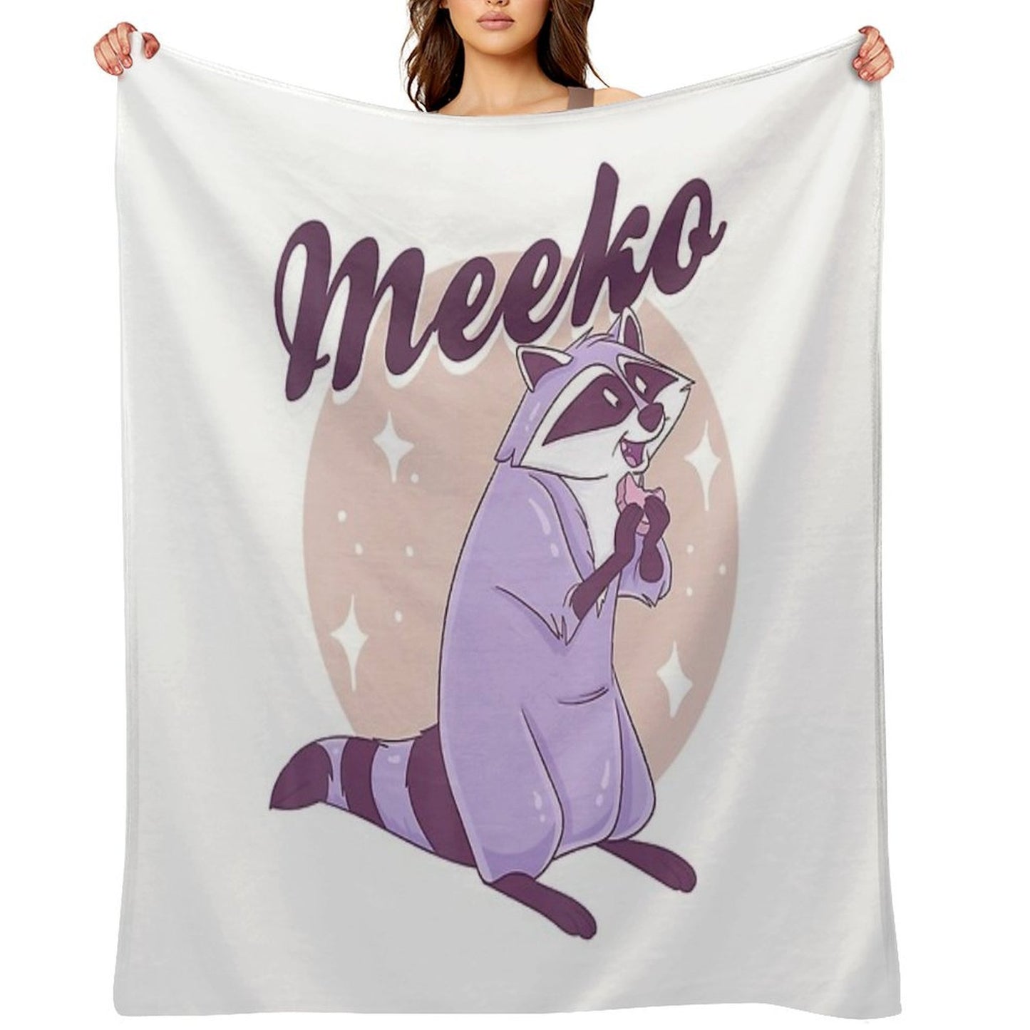 Lovely Cute Animal Is Eating in The Funny Mood Throw Blanket