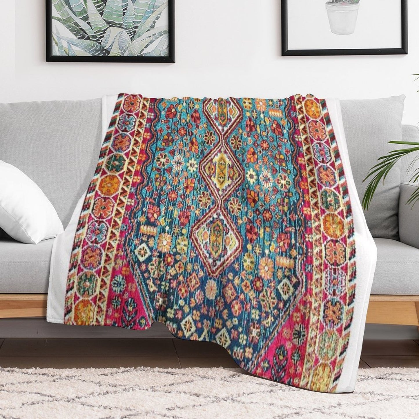 Heritage Moroccan Carpet Style Throw Blanket