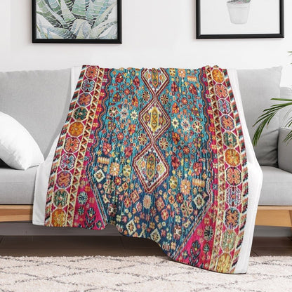 Heritage Moroccan Carpet Style Throw Blanket