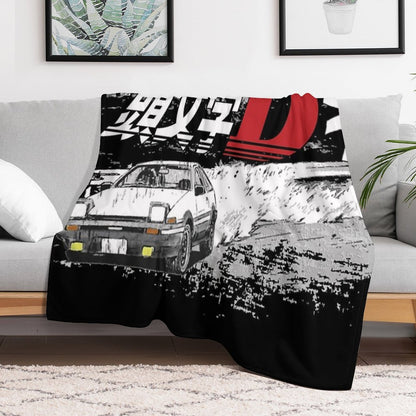 Initial D Deep Forest Drifting AE86 Takumi Raceway Throw Blanket