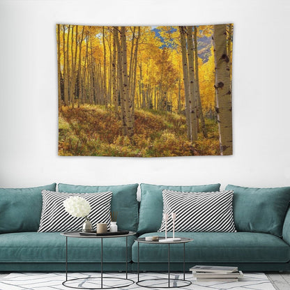 Autumn Aspen Forest Aspen Colorado Panorama Tapestry