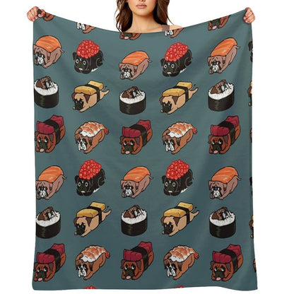 Sushi Boxers Throw Blanket