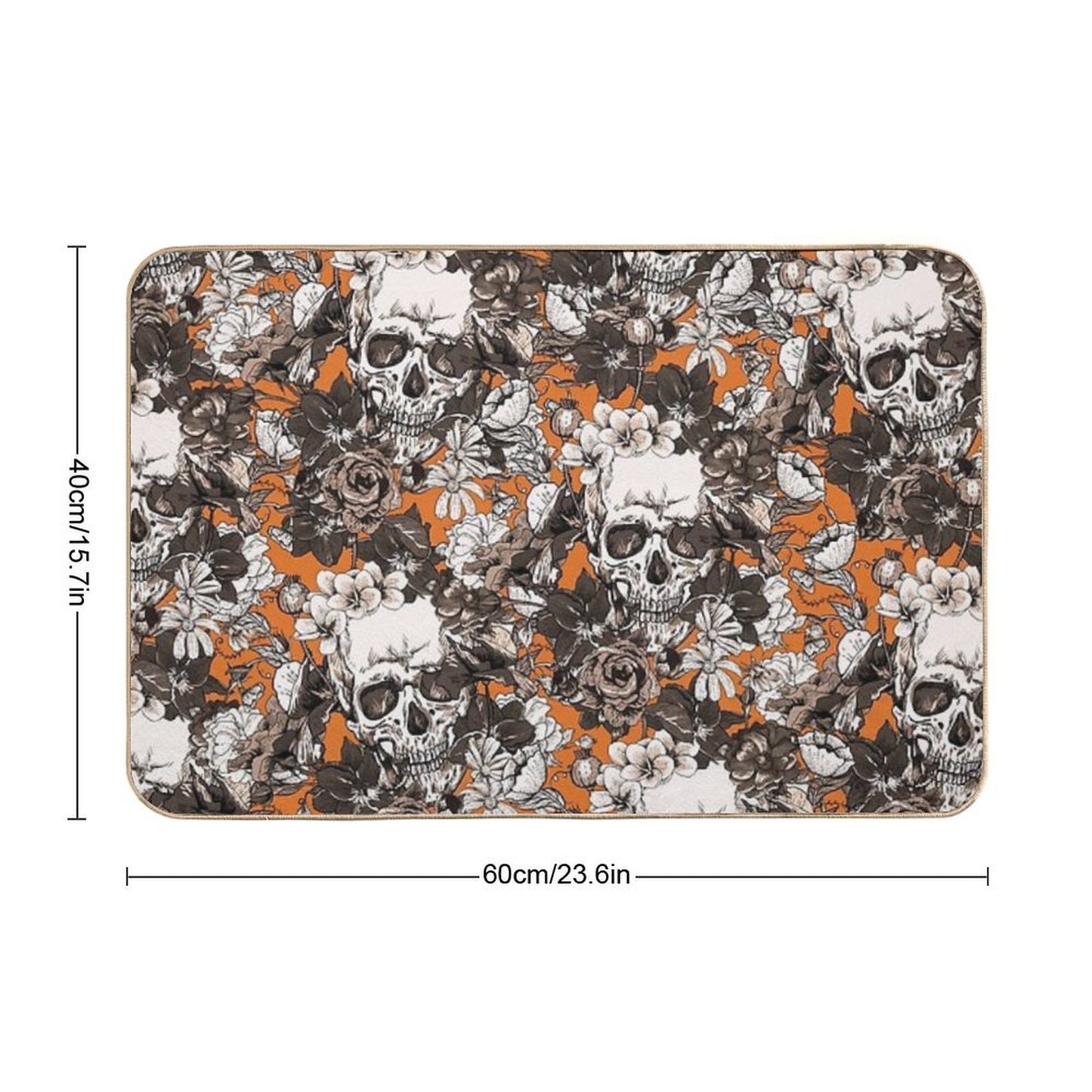 SKULLS ORANGE Bath Mat