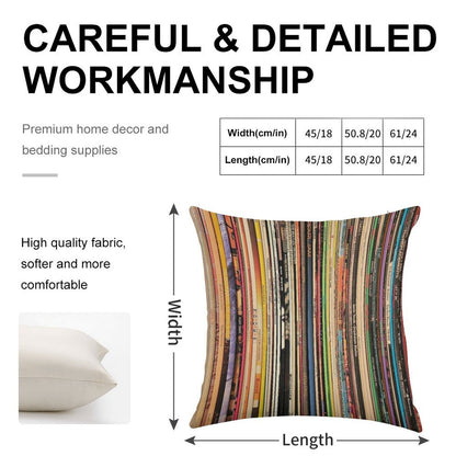 Record Collector Linen Throw Pillow Cover