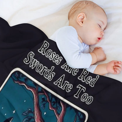 Roses Are Red, Swords Are Too - Tarot Throw Blanket