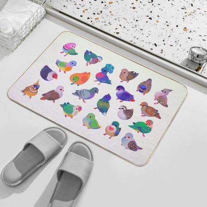 Wild Pigeon -bright, Name Bath Mat