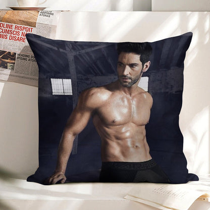 Tom Ellis Linen Throw Pillow Cover