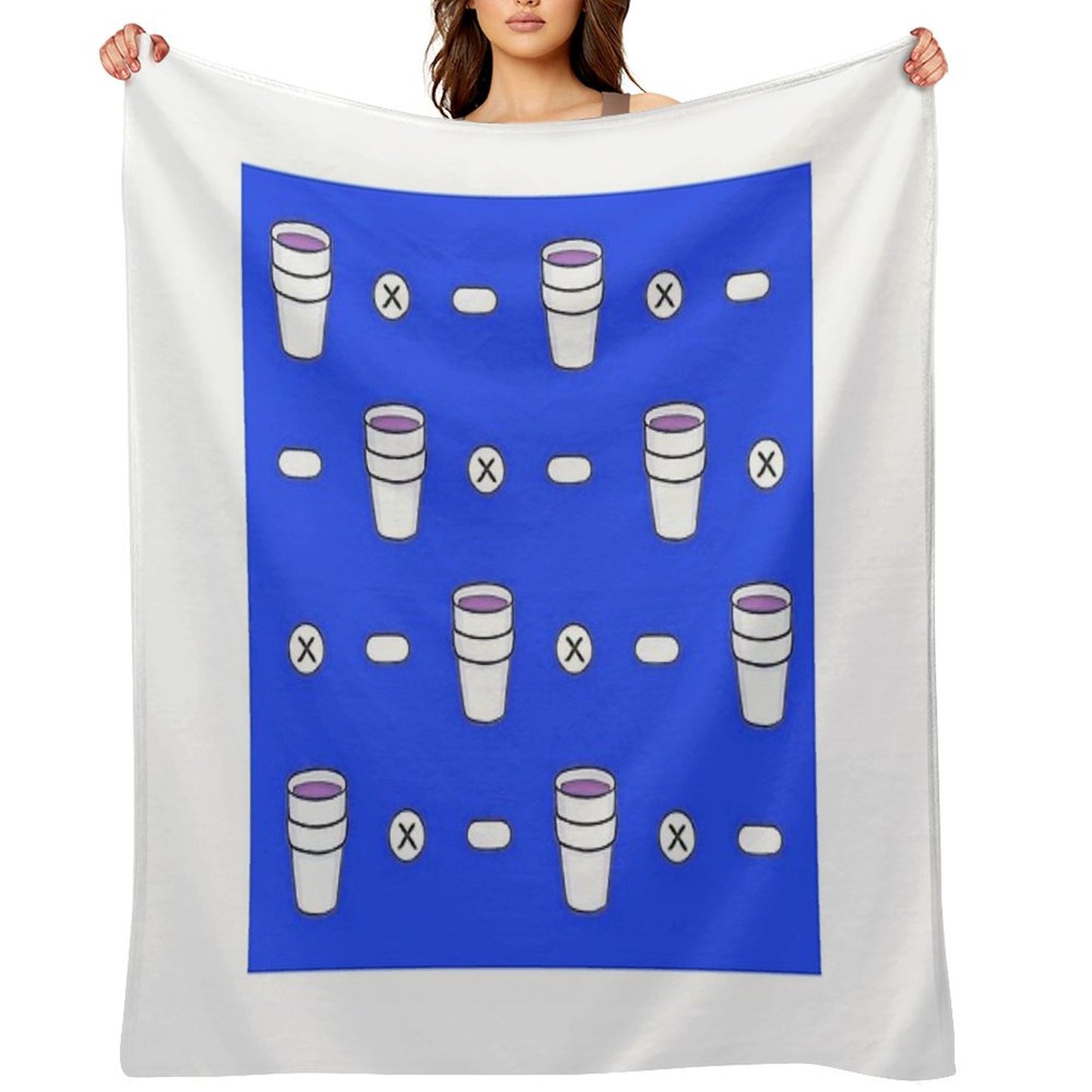 Lean & Pills (Dark Blue) Throw Blanket