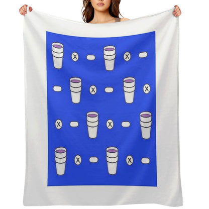 Lean & Pills (Dark Blue) Throw Blanket