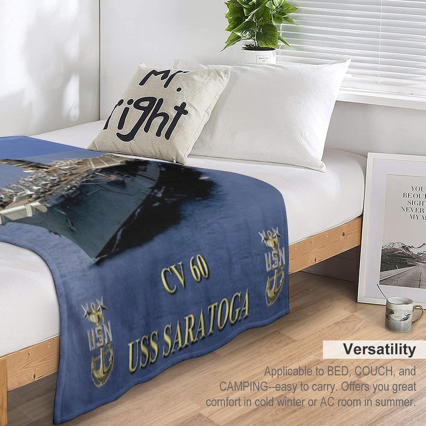CV-60 USS Saratoga Throw Blanket
