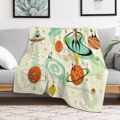 Atomic Cats in Space ©studioxtine Throw Blanket