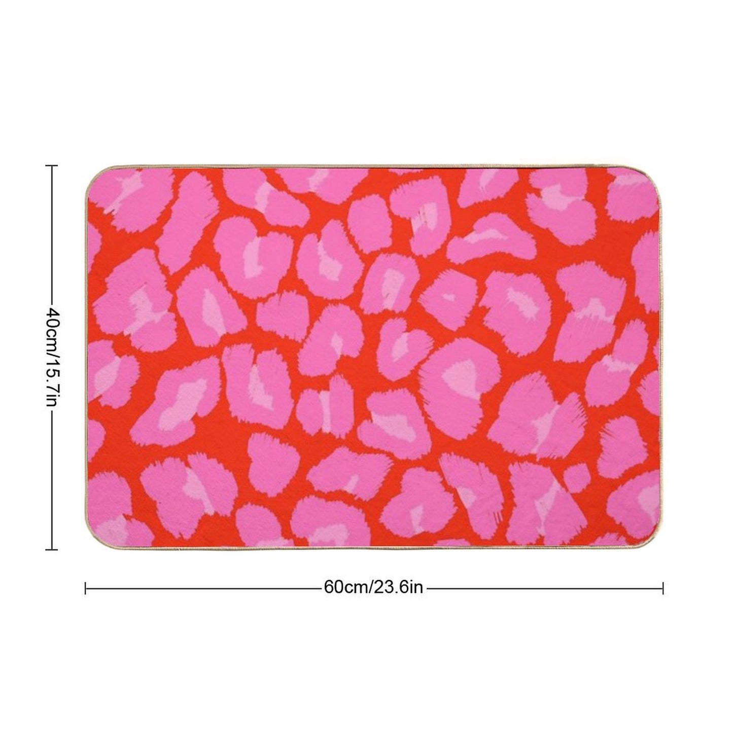 Textured Red And Pink Leopard Print Bath Mat