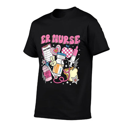 Retro Pink ER Nurse Funny Emergency Room Rn T-Shirt