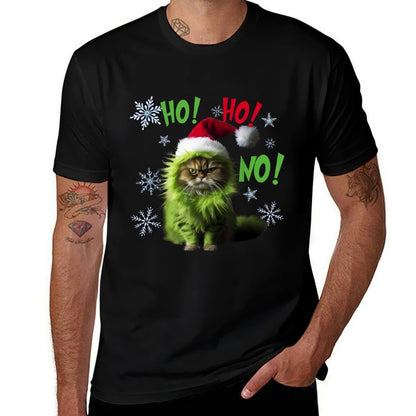 Ho Ho No - Funny Bad Cat Christmas  Slim-fit Cut T-Shirt