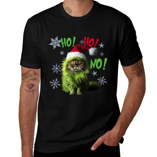 Ho Ho No - Funny Bad Cat Christmas  Slim-fit Cut T-Shirt