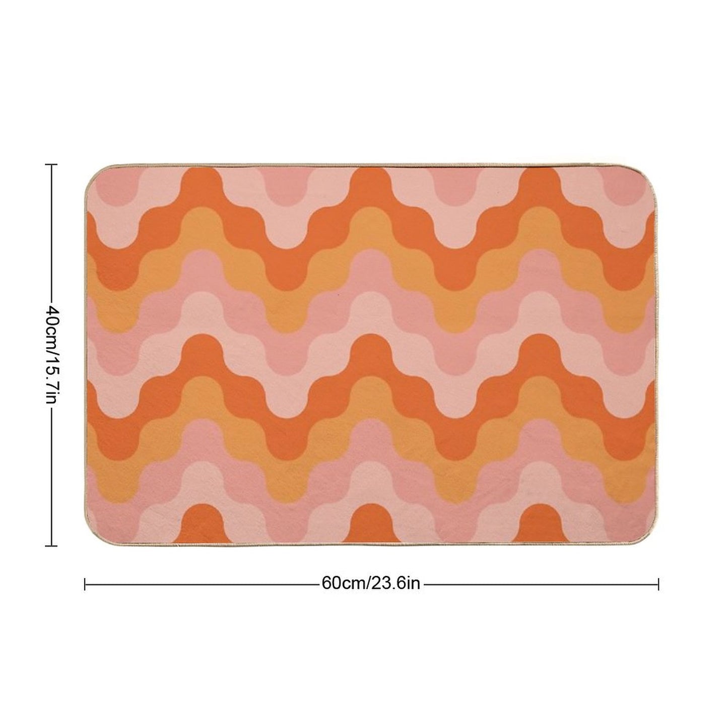Colored Zigzags (pink And Orange) Bath Mat