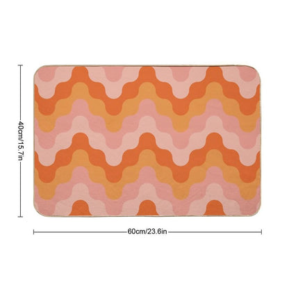 Colored Zigzags (pink And Orange) Bath Mat