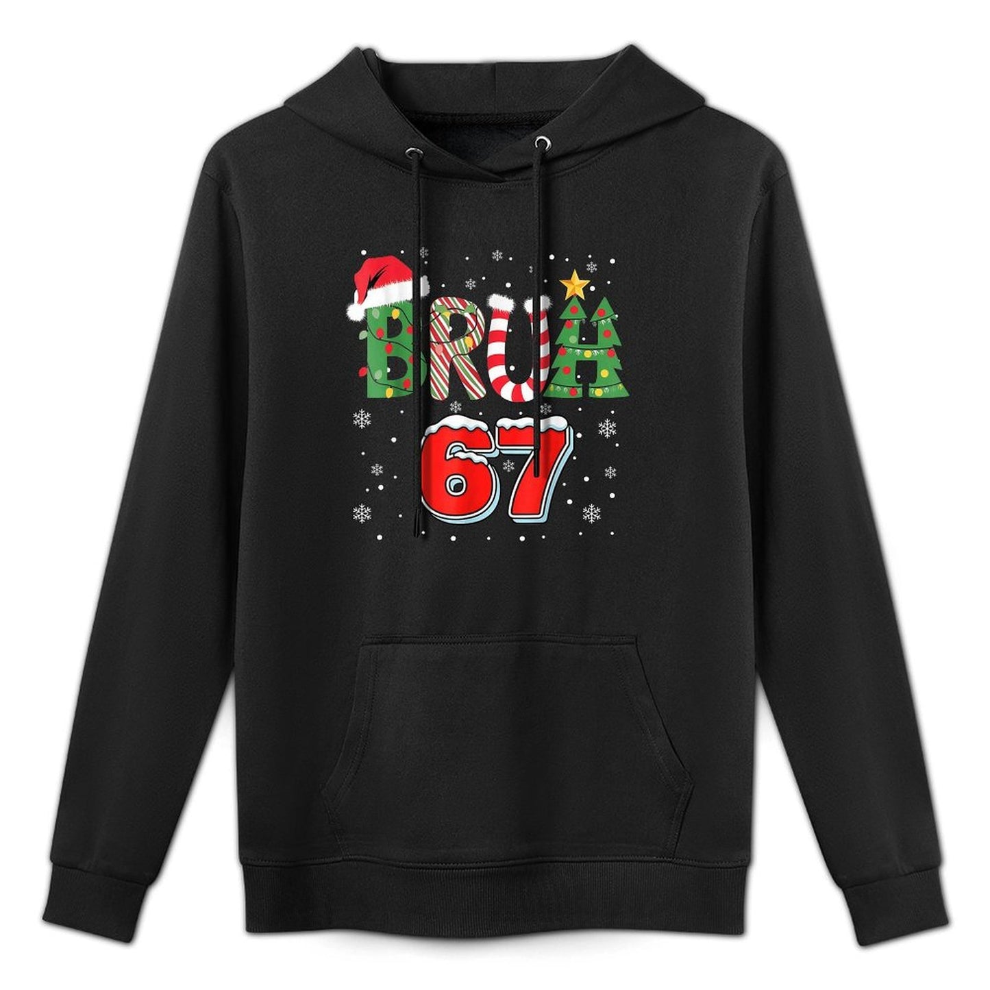 Bruh 67 Six Seven 6 7 Meme Christmas Funny Gen Alpha Slang Moisture-Wicking Hoodie