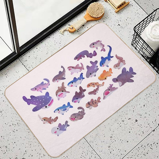 Shark Day - Pastel Bath Mat