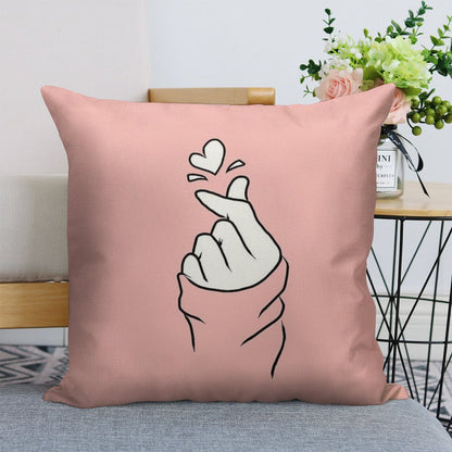 Cute Heart~ Linen Throw Pillow Cover