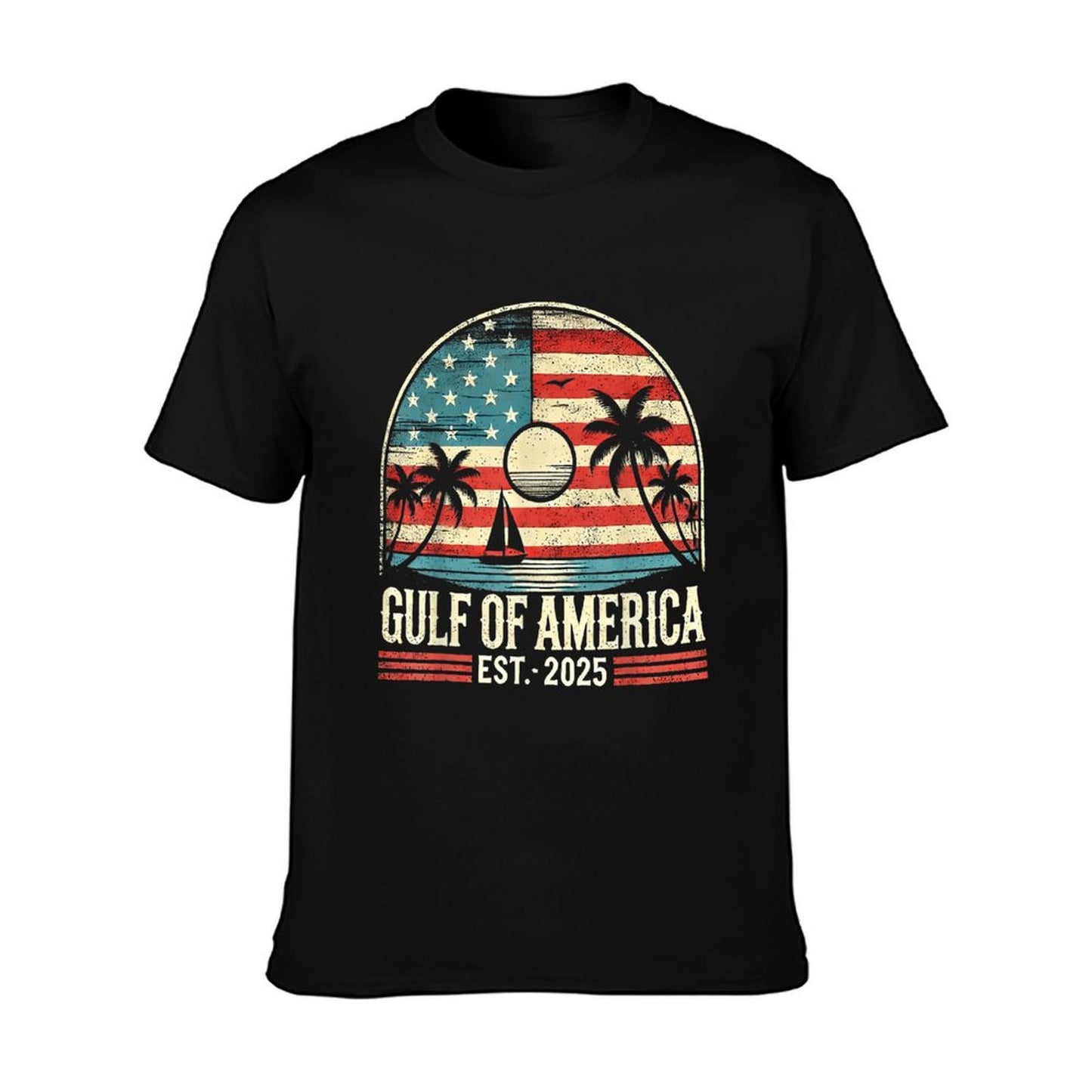 Vintage Gulf Of Us America Retro Sunset Gulf Of Us America T-Shirt