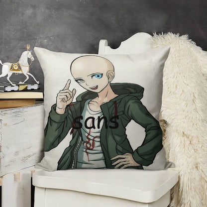 Komaeda Sans Linen Throw Pillow Cover