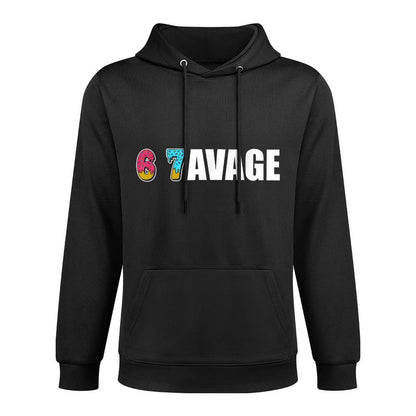 6 7avage Funny Meme Gen Alpha Number 67 Trendy Meme 6 7 Medium-Weight Fabric Hoodie