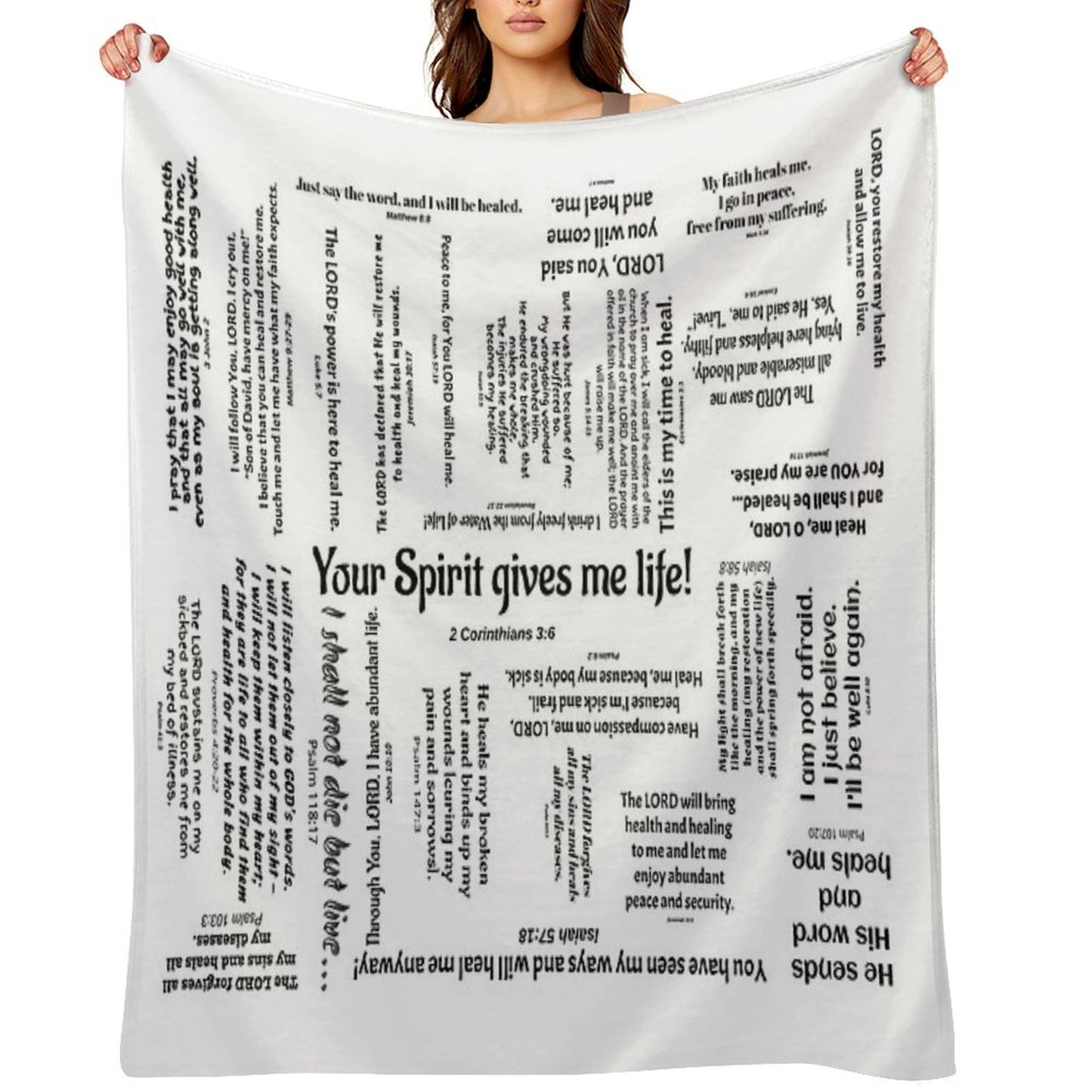 Healing Scriptures Blanket - White Throw Blanket