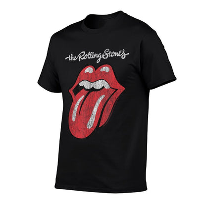 Rolling Stones Official Script Tongue  Heathered Texture T-Shirt