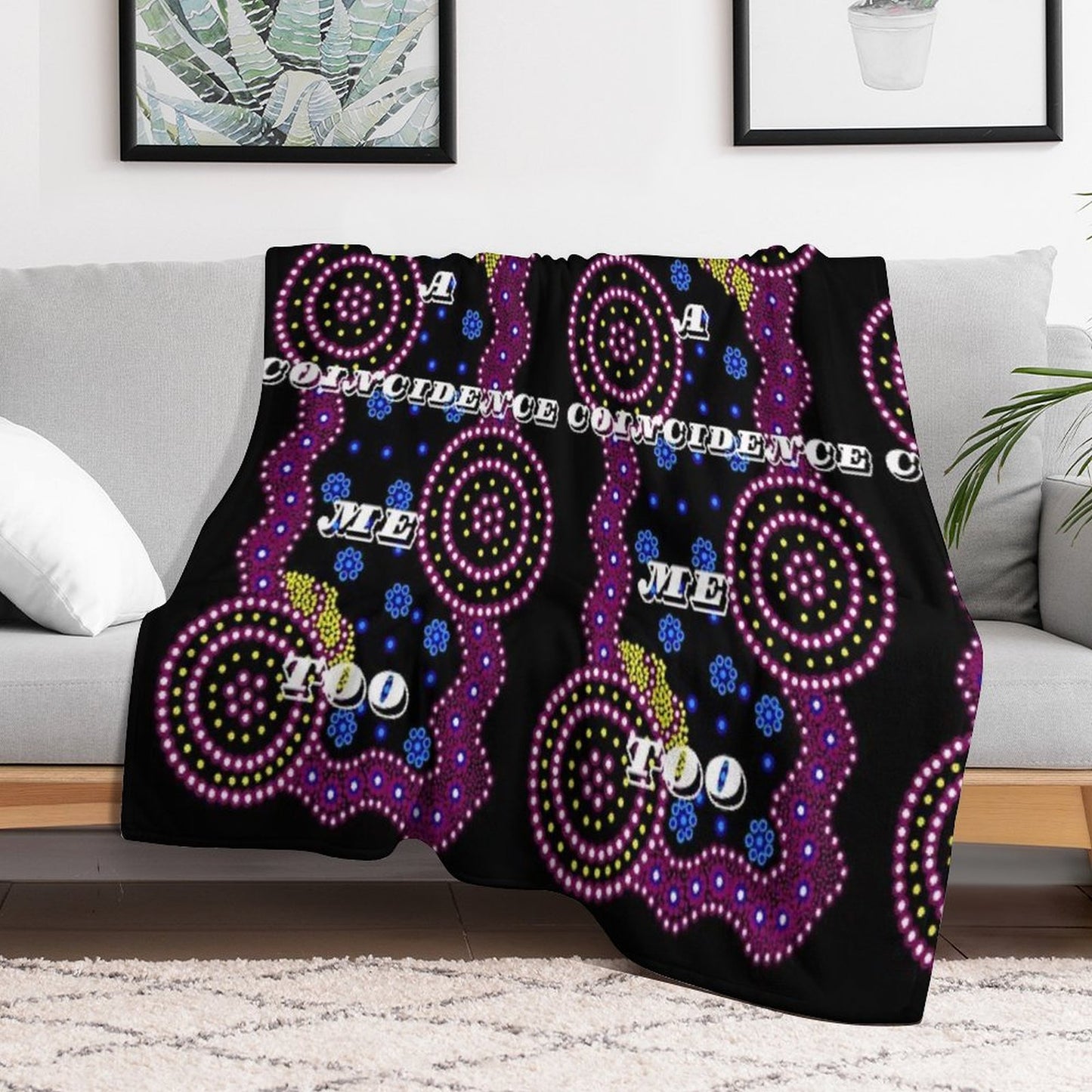 Indigenous Dot Painting Design (What A Coincidence Me Too) Throw Blanket