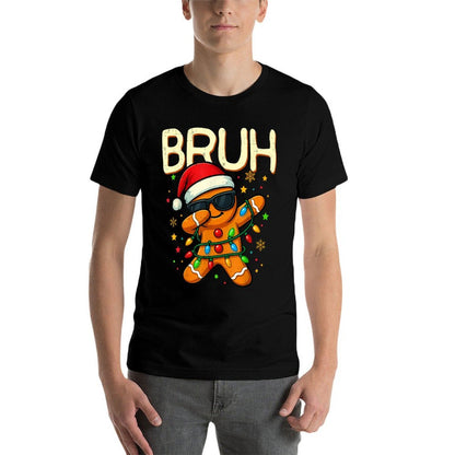 Bruh Christmas Gingerbread Man Funnyns Boys Kids  Tagless Design T-Shirt