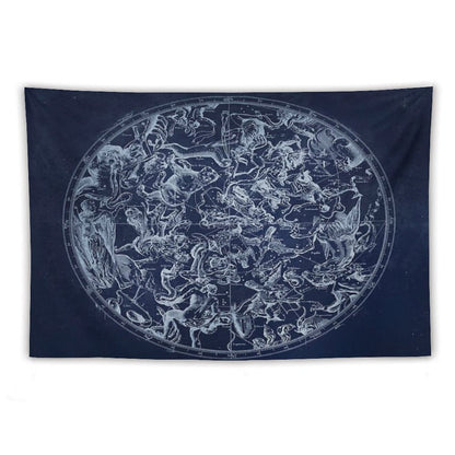 Vintage Constellations & Astrological Signs  White Tapestry