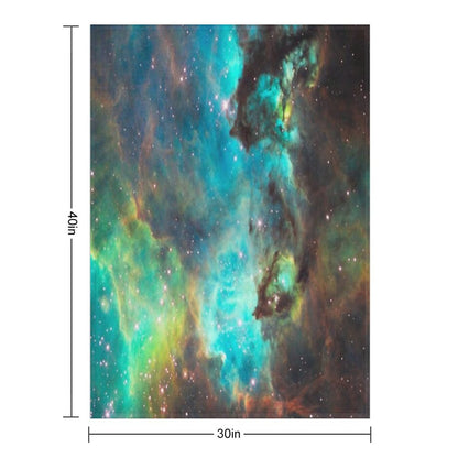 Green Galaxy Throw Blanket