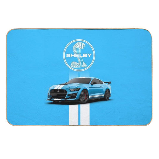 Light Blue Shelby Mustang Bath Mat